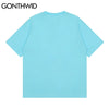 GONTHWID T-Shirts Hip Hop Japanese Cartoon Boy Print Tshirts Hip Hop Streetwear Harajuku Casual Summer Loose Cotton Tees Tops