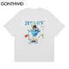 GONTHWID T-Shirts Hip Hop Japanese Cartoon Boy Print Tshirts Hip Hop Streetwear Harajuku Casual Summer Loose Cotton Tees Tops