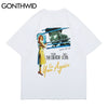 GONTHWID T-Shirts Men Hip Hop Casual Gothic Punk Rock Poster Print Short Sleeve Tees Cotton Harajuku Streetwear Tshirts Tops
