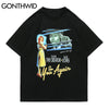 GONTHWID T-Shirts Men Hip Hop Casual Gothic Punk Rock Poster Print Short Sleeve Tees Cotton Harajuku Streetwear Tshirts Tops