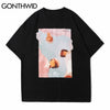 GONTHWID Tees Shirt Hip Hop Summer Men Streetwear Painting Print Short Sleeve T-Shirts Cotton Harajuku Casual Loose Tops