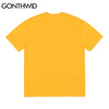 GONTHWID Tees Shirts Harajuku Graffiti Cartoon Flowers Short Sleeve Tshirts Hip Hop Casual Streetwear T-Shirts Cotton Loose Tops