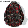 GONTHWID Thick Shirts Coats Streetwear Hip Hop Geometry Pattern Color Block Long Sleeve Shirt Jackets Men Harajuku Casual Shirts