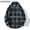 GONTHWID Thick Shirts Coats Streetwear Hip Hop Geometry Pattern Color Block Long Sleeve Shirt Jackets Men Harajuku Casual Shirts