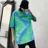GONTHWID Tie Dye Tees Shirts Streetwear Hip Hop Graffiti Print Short Sleeve Tshirts Mens Harajuku Hipster Casual Tops Fashion