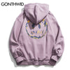 GONTHWID Van Gogh Starry Night Print Fleece Hoodies Sweatshirts Streetwear Men Hip Hop Pullover Hooded Tops Male Harajuku Jumper