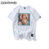 GONTHWID Virgin Mary Men's T-Shirts 2023 Funny Printed Short Sleeve Tshirts Summer Hip Hop Casual Cotton Tops Tees Streetwear