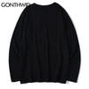 GONTHWID Virgin Mary Print Long Sleeve Cotton Tees Shirts Streetwear Mens Harajuku Hip Hop Casual Tshirts Tops Male