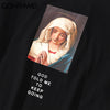 GONTHWID Virgin Mary Print Long Sleeve Cotton Tees Shirts Streetwear Mens Harajuku Hip Hop Casual Tshirts Tops Male