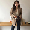 GOOHOJIO 2023 Oversized Office Lady Jackets for Women Temperament Female Blazers Autumn Casual Long Sleeve Blazer Overcoats