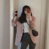 GOOHOJIO 2023 pink Chic Blazer Women Long Sleeve Office Ladies Blazer Autumn Jackets Outerwear Single Breasted Coats Women