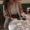GOOHOJIO 2023 pink Chic Blazer Women Long Sleeve Office Ladies Blazer Autumn Jackets Outerwear Single Breasted Coats Women