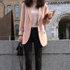 GOOHOJIO 2023 pink Chic Blazer Women Long Sleeve Office Ladies Blazer Autumn Jackets Outerwear Single Breasted Coats Women