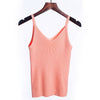 2022 Autumn Sexy Crop Top Knitted Tank top Women Blouse Soft V Neck Tops Female Sleeveless Vest Casual streetwear Camis