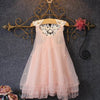 Kids Summer Sleeveless Girl Dress Tulle Vintage Wedding Party Dress Children Clothes Fashion Beading Princess Dresses