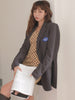 GVUW Gray Casual Blazer Women Notched Neck Single Breasted Long Sleeve Suit Jackets 2023 antumn Tide Clothes 20A3261
