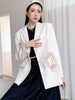 GVUW Patchwork Flowers Mesh Design Sense Blazer Women Single Breasted Long Sleeve Suit Jackets 2023 antumn 20A3238