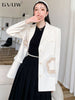 GVUW Patchwork Flowers Mesh Design Sense Blazer Women Single Breasted Long Sleeve Suit Jackets 2023 antumn 20A3238