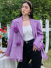 GVUW Three-dimensional Flower Mesh Rose Designer Blazer Women Single Breasted Long Sleeve Suit Jackets 2023 Summer 20A3279