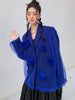 GVUW Three-dimensional Flower Mesh Rose Designer Blazer Women Single Breasted Long Sleeve Suit Jackets 2023 Summer 20A3279
