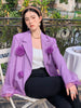GVUW Three-dimensional Flower Mesh Rose Designer Blazer Women Single Breasted Long Sleeve Suit Jackets 2023 Summer 20A3279