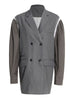 GYMAMAZES High Street Patchwork Bright Line Blazer For Women Notched Collar Long Sleeve Blazers Female Spring Clothing 2023