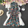 Gaganight Chiffon Women Maxi Party Dress 2023 Spring Long Sleeve Lady Floral Bodycon Holiday Dresses Chic Vestidos