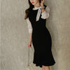 Gagaok Office Lady Dresses Women 2022 Spring Autumn Patchwork Bow Elegant Sheath Mini Dress Korean Chic Bodycon Vestidos
