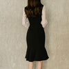 Gagaok Office Lady Dresses Women 2022 Spring Autumn Patchwork Bow Elegant Sheath Mini Dress Korean Chic Bodycon Vestidos