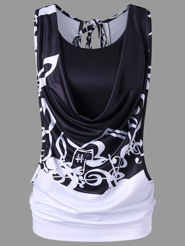 Fashion Music Note Printed Tank Top With Camisole Women Tank Tops Causal Sleeveless Vest Cropped Feminino M-2XL