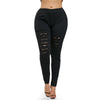 Plus Size 5XL Lace Trim Ripped Leggings Women Fashion Skinny Mid Elastic Waist Ladder Cut Out Leggings Fitted Trousers