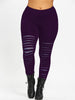 Plus Size 5XL Sexy Galaxy Ripped Leggings Women Holes Pencil Stretch Sporting Leggins Mid Waist Skinny Pants Casual
