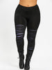 Plus Size 5XL Sexy Galaxy Ripped Leggings Women Holes Pencil Stretch Sporting Leggins Mid Waist Skinny Pants Casual
