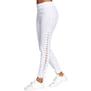 Women Casual Lace Up Leggings With Grommet Fashion Mid Elastic Leggings Leggins 2022 Ladies Active Pants Trousers
