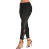 Women Casual Lace Up Leggings With Grommet Fashion Mid Elastic Leggings Leggins 2022 Ladies Active Pants Trousers