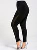 Women Pencil Pants Leggins Fashion Skinny Plus Size 5XL Mesh Panel Leggings High Waist Fitness Leggings Workout Clothes