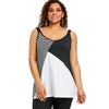 Women Plus Size 5XL V Neck Striped Tank Top Summer New Causal Sleeveless Color Block Long Tanks Big Size Womens Clothing