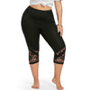 Women Summer Sexy Fitness Legging Plus Size 5XL Lace Trim Capri Leggings Women Workout Leggings Push Up Leggings Big Size