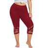 Women Summer Sexy Fitness Legging Plus Size 5XL Lace Trim Capri Leggings Women Workout Leggings Push Up Leggings Big Size