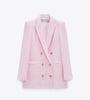Garaouy 2023 Spring Autumn Blazer Women White Pink Tweed Blazers Jackets Chic Button Office Suit Coat Ladies Elegant Outwear