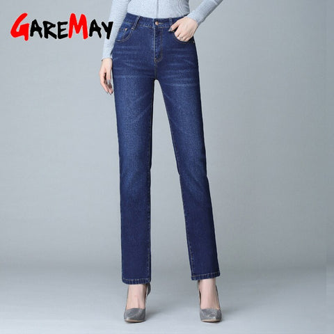 Garemay Women Jean Slim Femme Pantalona Spring Straight High Waist Ladies Jeans Plus Size Denim Clothing Cotton Pants Jeans 907