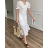 Geming French Open Back dress women's 2022 spring women's Lace Floral temperament w447h