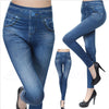 Genie Slim S-XXL Women Legging Jeans High Waist Elastic Jeggings Female Fitness Leggings Pants 2 Real Pocket Faux Jeans Leggings