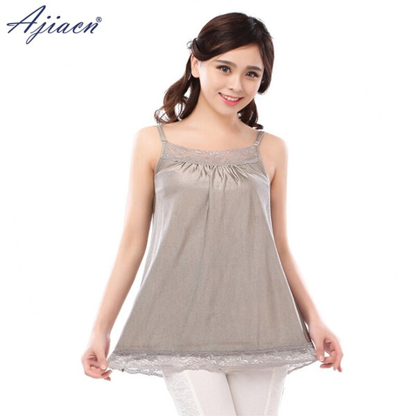 Genuine anti-electromagnetic radiation maternity camisole Office worker computer EMF shielding 100% silver fiber camisole
