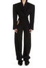 GetSpring Women Blazer Backless Long Sleeve Ladies Black Suit Coat One Piece Sexy Women's Slim Suit Jacket Irregular Coat 2023