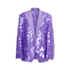 GetSpring Women Blazer Sequined Suit Blazer Long Sleeve Ladies Violet Blazer Coat Women's Long Suit Jacket Autumn 2023