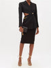 GetSpring Women Blazer Single Button Backless Asymmetric Black Ladies Suit Coat Irregular Sexy Long Women's Suit Jacket 2023 New