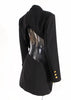 GetSpring Women Blazer Single Button Backless Asymmetric Black Ladies Suit Coat Irregular Sexy Long Women's Suit Jacket 2023 New