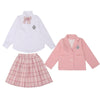 Girls JK suit uniform skirt spring and autumn college style western style suit coat girls three piece set