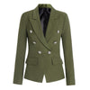Glamoda Army Green Long Sleeve Double Breasted Designer Jacket  Women Blazers OL Outfit Plus Size